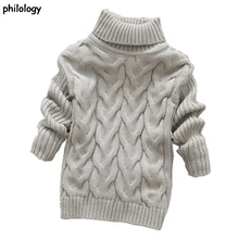 Pullover Sweater Shirts Turtleneck Knitted Girl High-Collar Thick Winter Pure-Color Solid