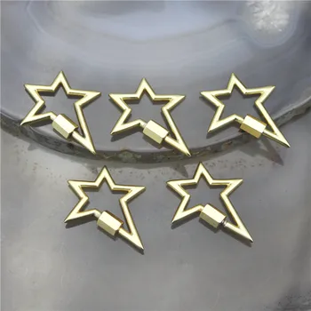 

22*25mm 10pcs/lot Fashion star shape cz clasp ,plated cz charm accessories,closure bracelet/necklace component