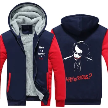

The Dark Knight Joker Hoodies Men Thicken Long Sleeve Men's Zipper Jacket Sweatshirt Winter Fleece Warm Streetwear Hoody Unisex
