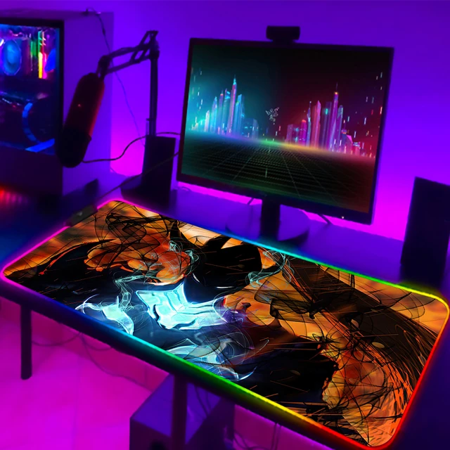 Grand tapis de souris RGB Gaming avec rétro-éclairage, média LED