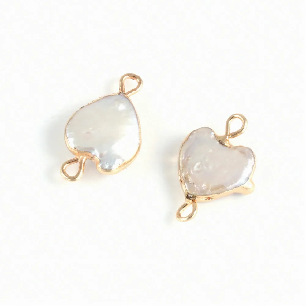 

Natural Irregular Shape Shell Pearl Double Hole Connector Diy Accessories for Jewelry Making Components