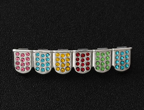 silver Teeth Jewelry Silver /Gold Teeth Grillz Hip hop Teeth Drip Grills Dental Top&Bottom Grill Tooth Caps Cosplay Party Body Jewelry - Окраска металла: silver