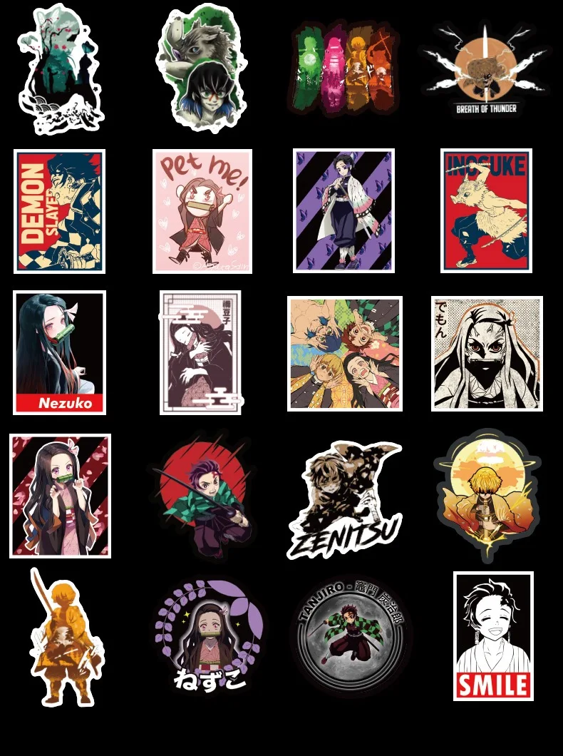50 100 Stucke Anime Damon Slayer Aufkleber Diy Graffiti Lustige Gemischt Agatsuma Zenitsu Rengoku Kyoujurou Aufkleber Koffer Laptop Stickers Aliexpress