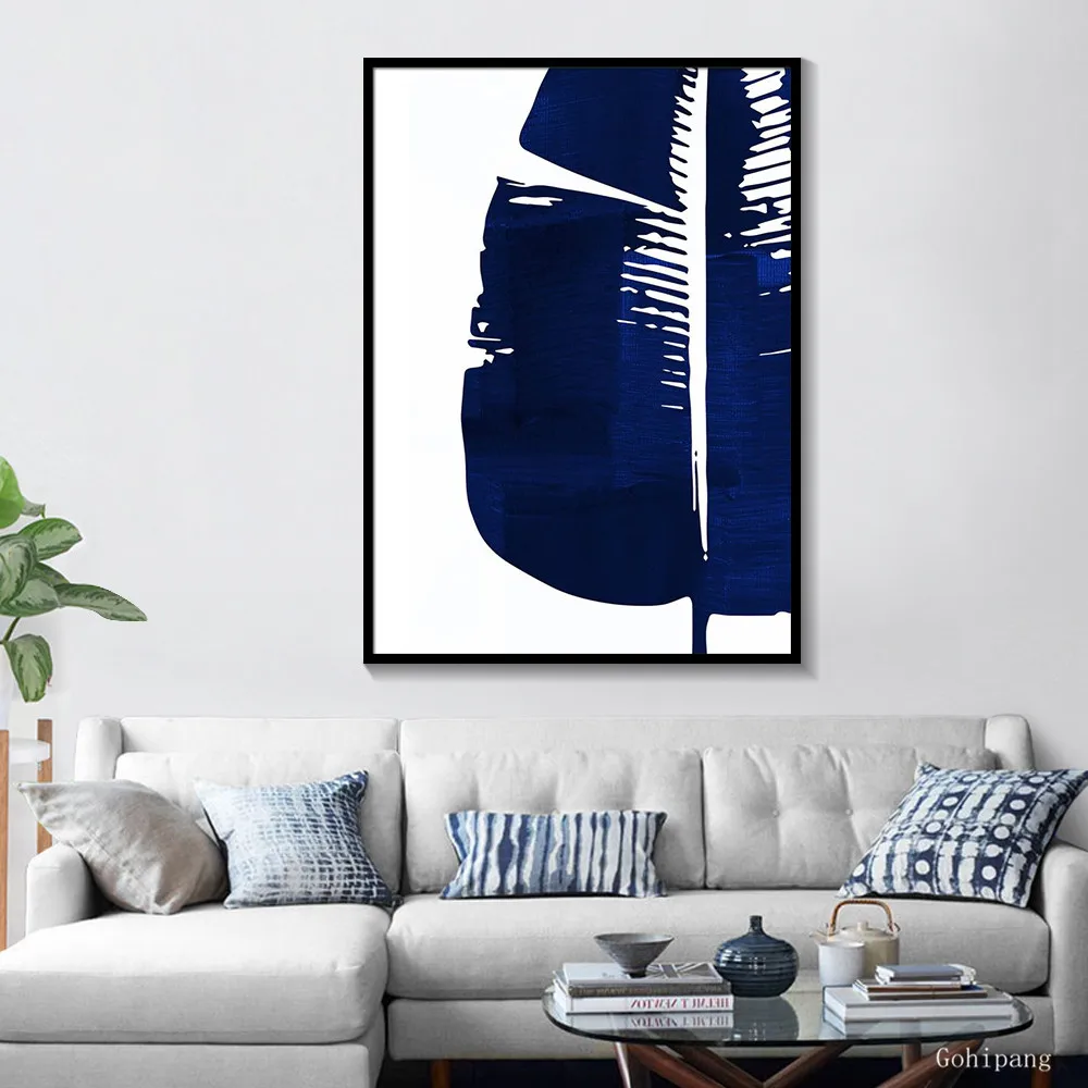 Black-and-White-Dark-Navy-Blue-Palm-Tree-Leaves-Modern-Minimalist-Art-Print-Botanical-Denim-Posters (3)