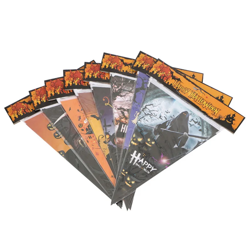 

10 pcs/pack double-sided print Halloween paper triangular flag KTV bar shopping mall festive decoration flag Halloween banners