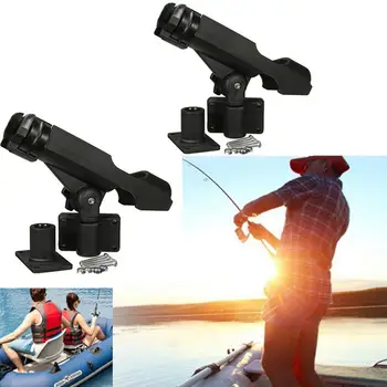 

4PCS Adjustable Fishing Rod Holder 360 Degree Fishing Kayak Boat Rod Holder Support Tools Rotatable Fishing Bracket With Screws