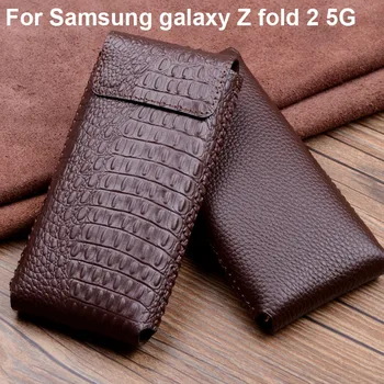 

Genuine Leather case For Samsung galaxy Z fold 2 5G Case Flip back Cover For Samsung galaxy z Fold2 5G shell capas