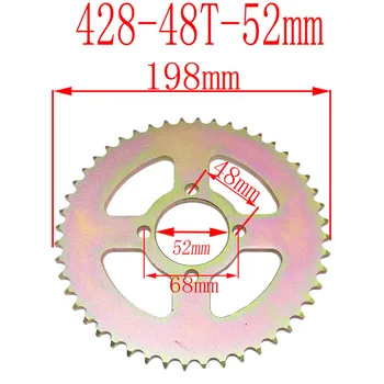 428 48tooth 52mm rear Chain sprocket for Chinese ATV Quad Pit Dirt Bike Motorcycle Motor Moped