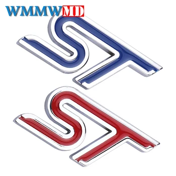 

New Metal 3D ST Logo Chrome Refitting Styling Car Emblem Badge Auto Exterior Decal 3D Sticker Emblem for Ford Focus ST Mondeo