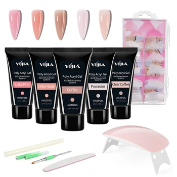 

5PCS Nail Phototherapy Lamp Set Nail Extension Glue Set Professional Manicure Tools Kit Nail Files Brush 100 Nail Polish