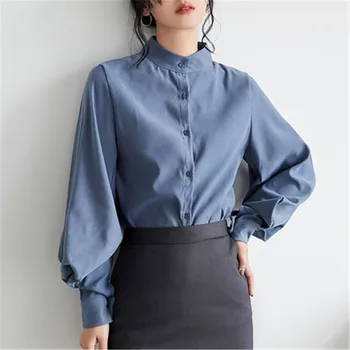 

Chic Solid Color Lantern Sleeve Blouse Casual Blouse Long Sleeve Women's Shirt Office Shirt High Quality Women's Blouses #15