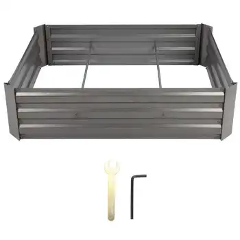 

Outdoor Iron Planting Bed Open Bottom Garden Bed for Courtyards Parks Landscape Use Rectangle Galvanized Zinc Drawer Planter