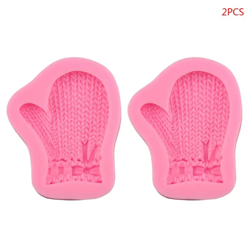 Gloves 2 шт./компл. 3D Санта-Клаус из силиконы штамповый торт шоколадный украшения "сделай сам" - Цвет: Gloves