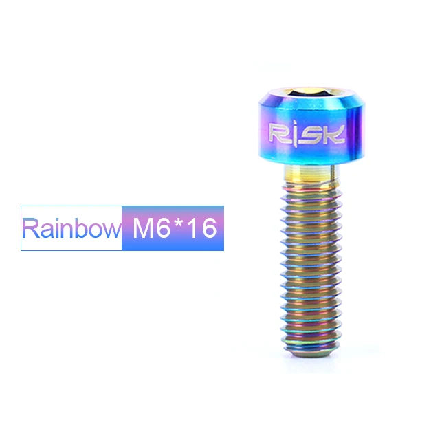 Риск MTB дорожный велосипед дисковый тормоз зажим крепежные болты M6* 16/18/20 мм Колонка голова Титан ProMountian велосипеда Seting дисковый тормоз винты - Цвет: M6-16-rainbow