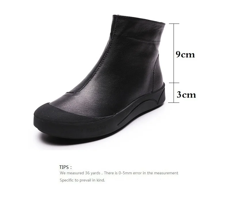 Women's Flat Leather Ankle Boots