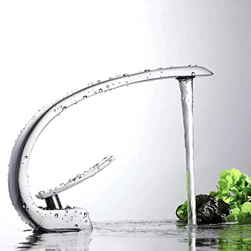 Chrome and Multicolored Brass Bathroom Faucet Basin Sink Faucet Single Handle Cold and Hot Mixer Taps Beautiful Curve Design basin faucet bathroom faucet