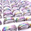 Wholesale 50pcs/Lot Mens Womens Multicolor Stainless Steel Spinner Rings Fashion Jewelry Variety of Patterns Size 17-21mm 3