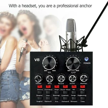 

V8 Sound card Audio External Headset Microphone Computer PC High Quality
