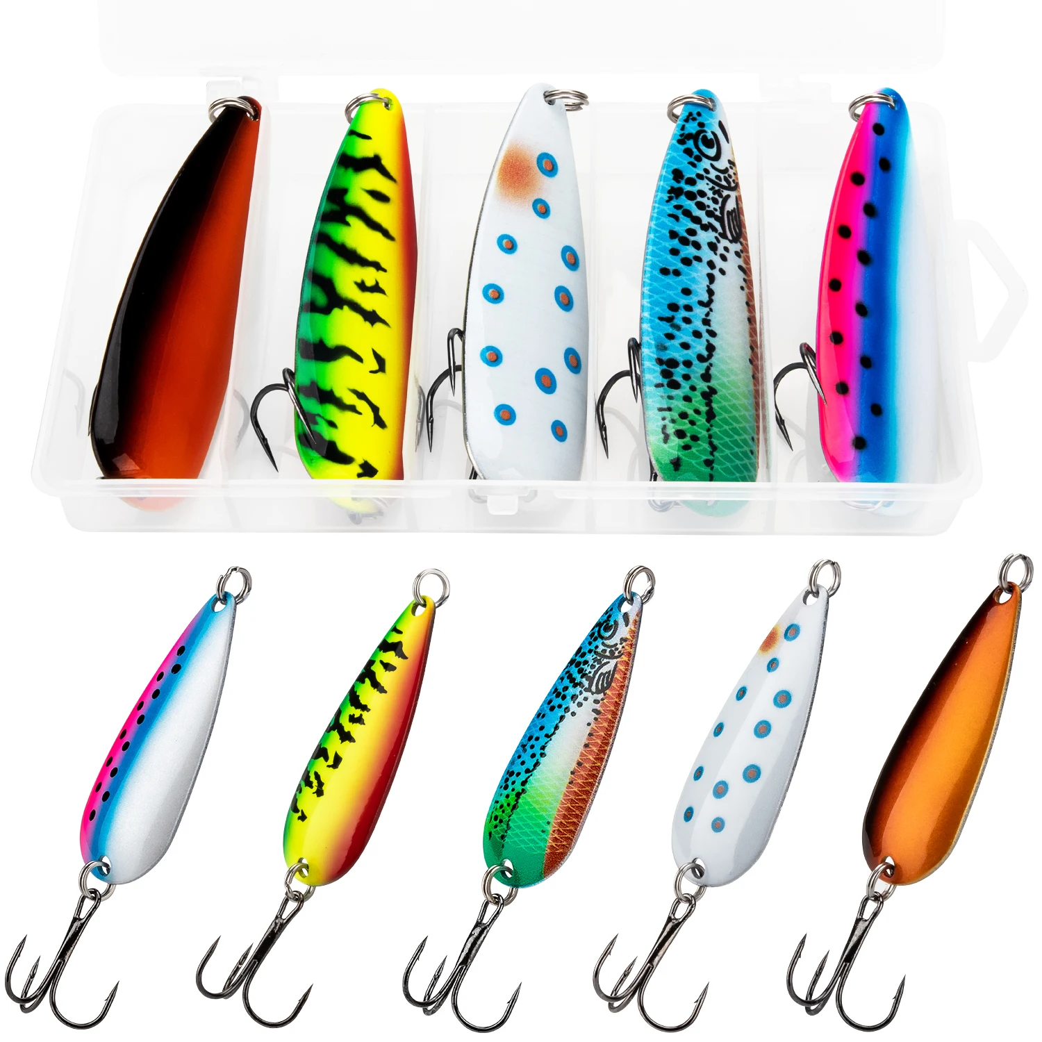 UFISH Lffel-Set 30-teilig  Spinner, Forellenkder, Metall, Fr Swasser,  Bass, Lachs Angel Kder