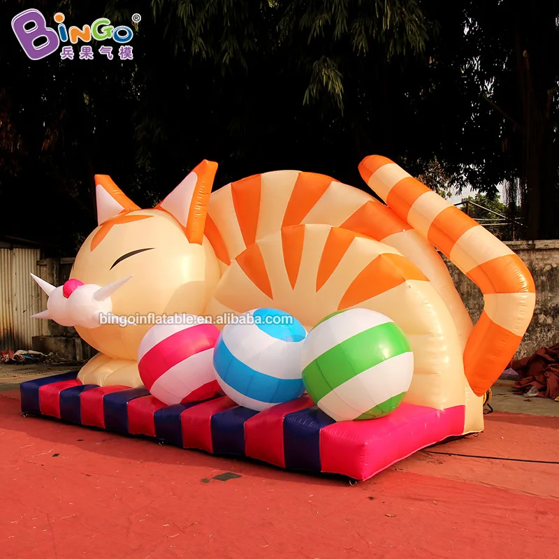 Decorative 6x2.5x3 Meters Inflatable Lovely Cat Backdrop Wall For Decoration / Inflatable Cartoon Cat Backdrop Wall Toys 2