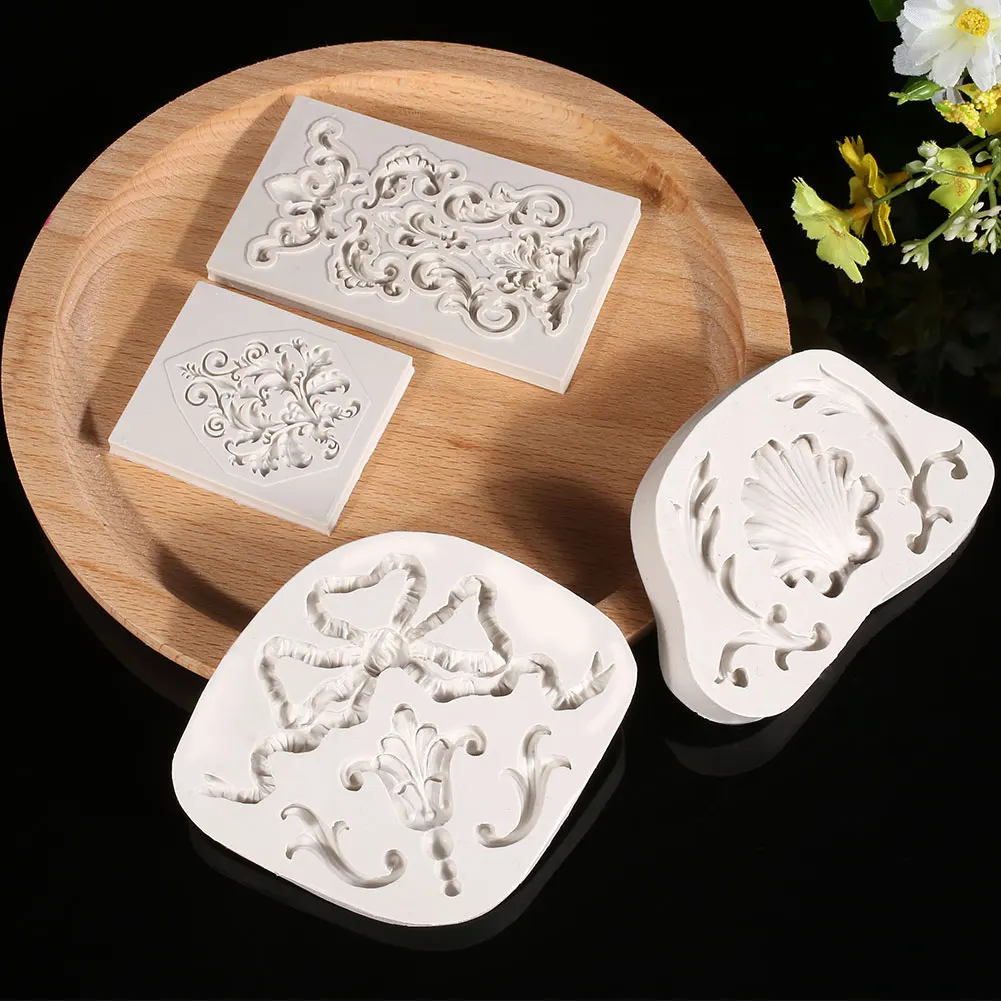 3D старинные Scoll силиконовые формы для торта домашний декор паста барокко Sugarcraft выпечки