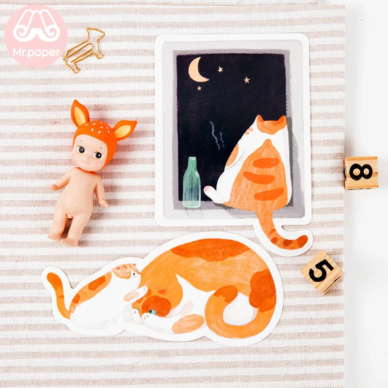 Mr paper .30 pcs Cute Cartoon Cat Series Of Postcards Group Invitation Greeting Card Wish Card Gift