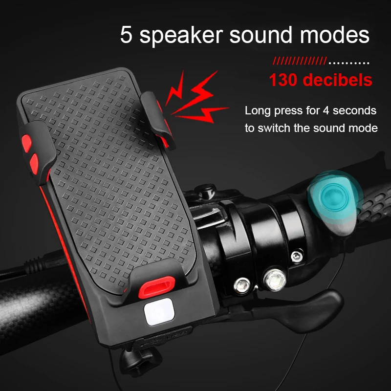 Bike Light And Horn Phone Holder All In One Multi Function Bicycle Lights Lamp Front Light Led Bell Gps Clip Handlebar Mount B81 Bicycle Light Aliexpress