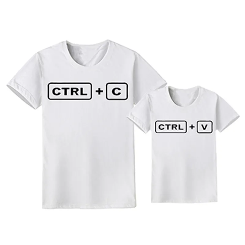 C Ctrl V печатная подходящая футболка для папы отца сына семейная одежда | Мать и
