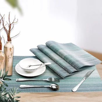 

Placemats Set of 6 for Dining Table Washable Woven Vinyl Placemat Non-Slip Heat Resistant Kitchen Table Mats Easy To Clean (Set