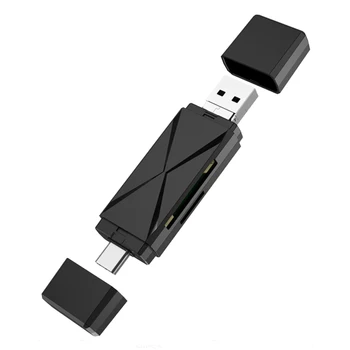 

Phone SD TF Reader USB 2.0 Fast Data Transmission Type-c OTG Card Reader Adapter Phone Accessory, Black