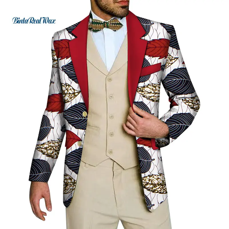 Мужской Блейзер Bazin Riche традиционная африканская одежда мужские топы с принтом 100%
