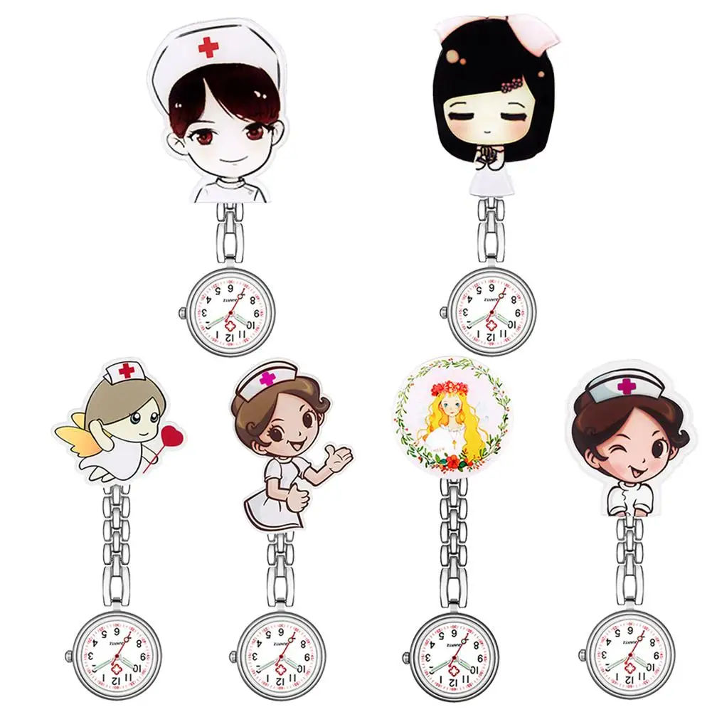 Impermeable Mini Retro chica estudiante colgante reloj de cuarzo Digital tipo de Clip FOB reloj Doctor enfermera colgante mujer dama luminoso de