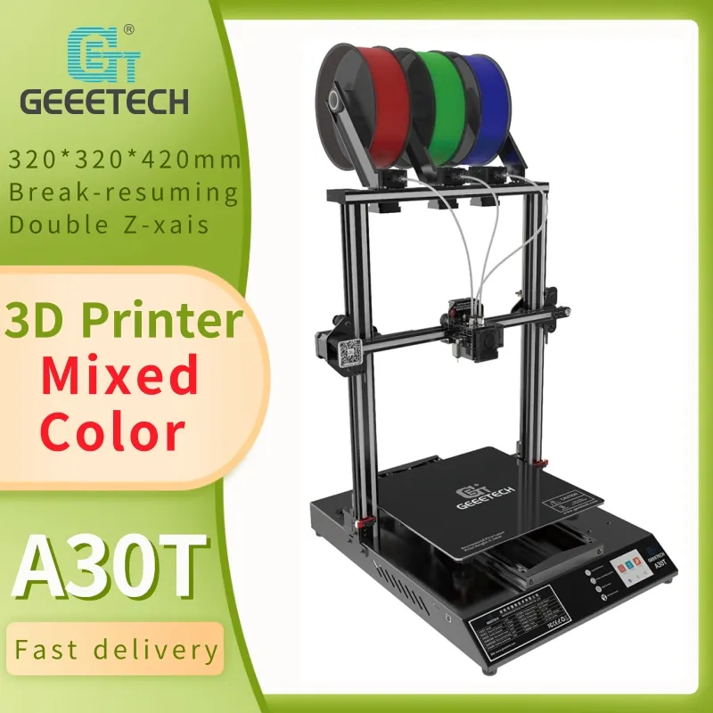 Geeetech A30T 3 in 1out FDM 3D Printer, Large print size 320*320*420, auto leveling, Break-resuming, 3d printing machine DIY kit