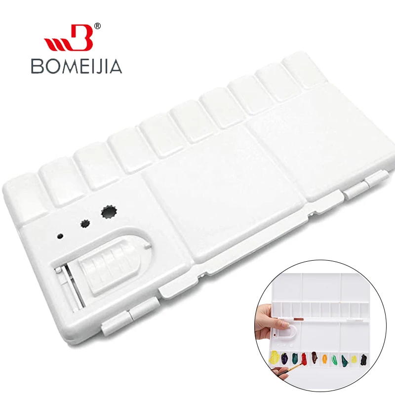 24 Compartments Plastic Paint Palette Paint Tray With Soft Lid For  Watercolors And Oil Paint (q)