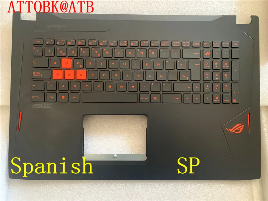 Russo Espanhol Inglês Teclado do Portátil para Asus Gl702vm Gl702vt Gl702vs Gl702vk Gl702vy Gl702zc Gl702mk Backlight Novo - Imagem 3