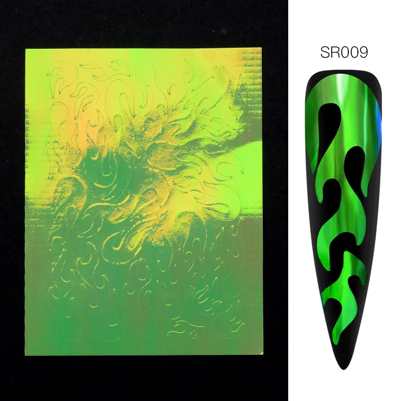RBAN наклейки для ногтей 3D Пламя украшения для дизайна ногтей лазерные неоновые цветные дизайны наклейки для ногтей Обертывания накладные ногти аксессуары - Цвет: S06972