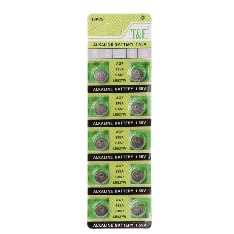 

10PCS Alkaline Battery AG7 1.55V Button Coin Cell Watch Batteries LR927 LR57 SR927W 399 GR927 395A