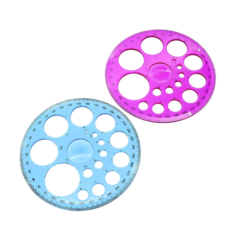 

2pcs New Tool Round Template Ruler Office Drawing Embossing Mold Circular Template 360 Degree Ruler