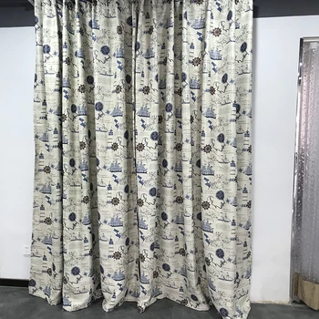 

Navigation Beacon Rudder Curtains for Children Room Drapes Night Tulle Seni-Blackout Curtains for Bedroom Balcony Blinds WP237C