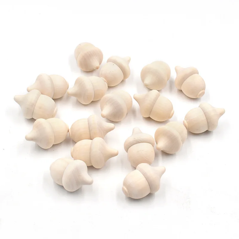 10pcs Wooden Acorns Sorting Counting Game DIY Unfinished Wedding Decorations 