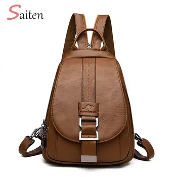 

2020 Summer Style Women Backpack Bagpack School Bags for Teenager Girls Luxury Soft Leather Travel Backpack Mochila Feminina Sac