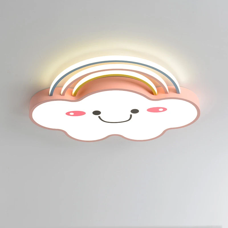 Современный мультяшный Радужный облачный детский потолочный светильник для маленьких девочек, светодиодный потолочный светильник для спальни, детской комнаты, потолочный светильник - Цвет корпуса: Pink