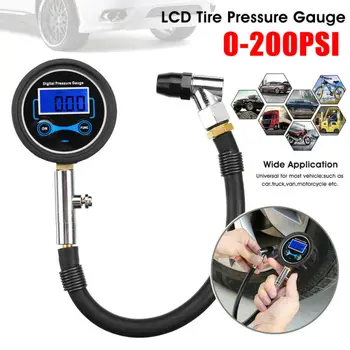 

High Precision Meter 1pc Tire Pressure Gauge Air Inflation Connector 0-200PSI