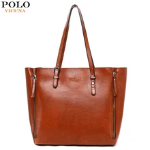 VICUNA POLO, простая дизайнерская женская кожаная сумка большого размера, стильная женская сумка через плечо, сумки на плечо, женская сумка