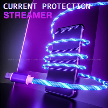 

Colorful LED Light Quick Charging Cable Micro USB Type C IOS Cable Fast Charger For iPhone 11 2019 For Huewei Nova 6 Phone Cable