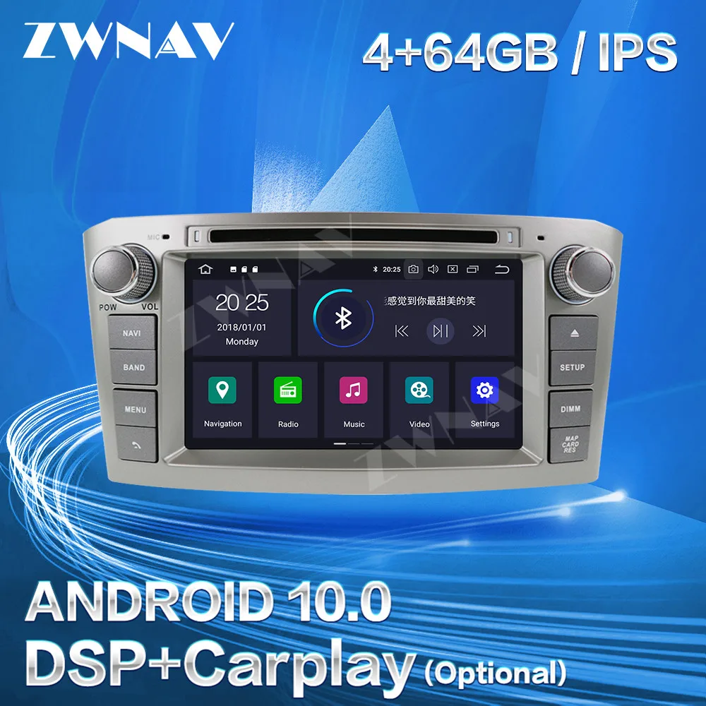 Carplay For Toyota Avensis T27 T25 2002- 2010 2011 2012 2013 2014 2015 2016 Android 10 GPS Audio Stereo Radio Recorder Head Unit