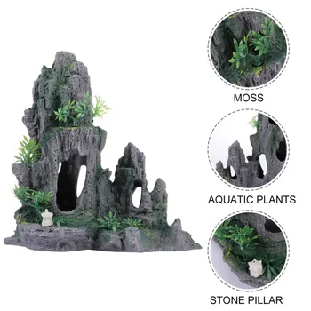 

1Pc Aquarium Mountain View Imitation Rock Durable Decorations Crafts Landscape Adornment Supply for Fish Tank