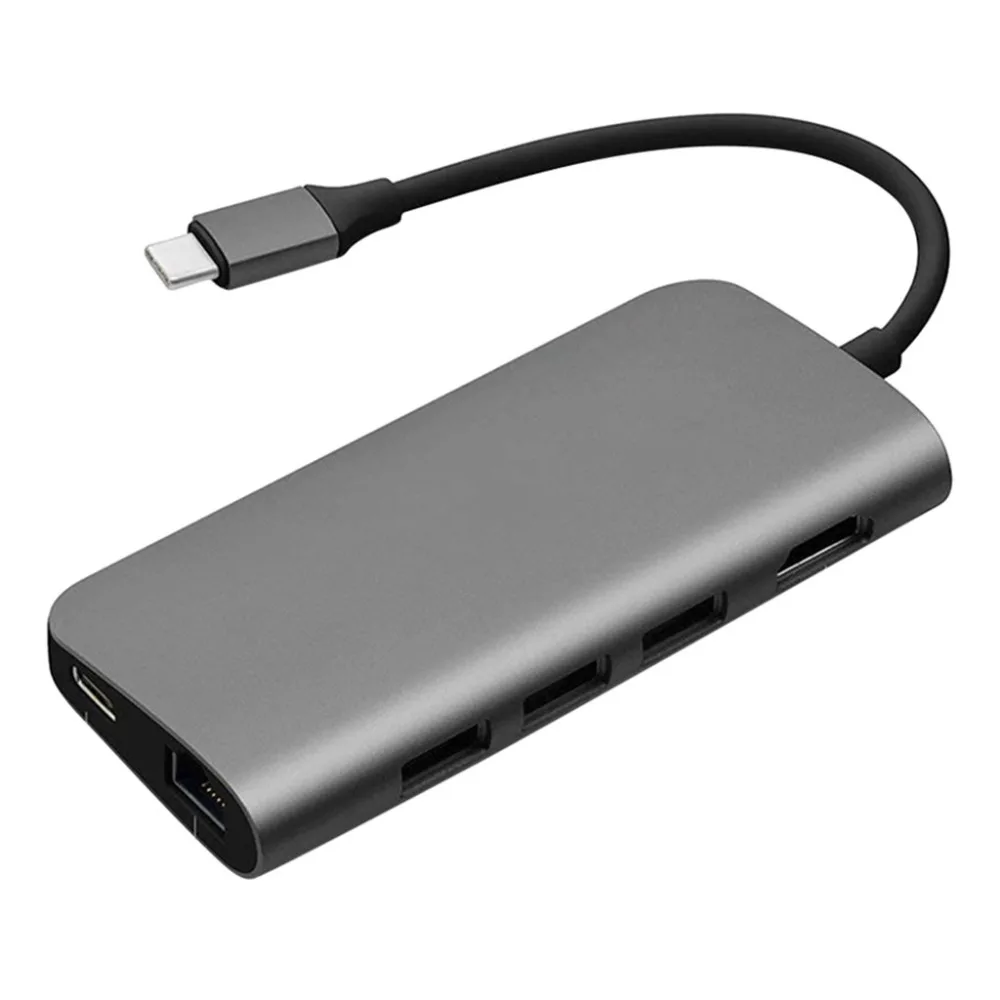 Тип-c концентратор 8-в-1 премиум USB C адаптер к HDMI с Ethernet MicroSD/SD карты чтения и поддержки OS/Linux/Windows s12