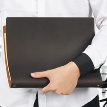 

A4 Loose Leaf 100% Real Nature Cow Leather Cover Notebook Vintage Cowhide Diary Journal Sketchbook Planner Office School Gift