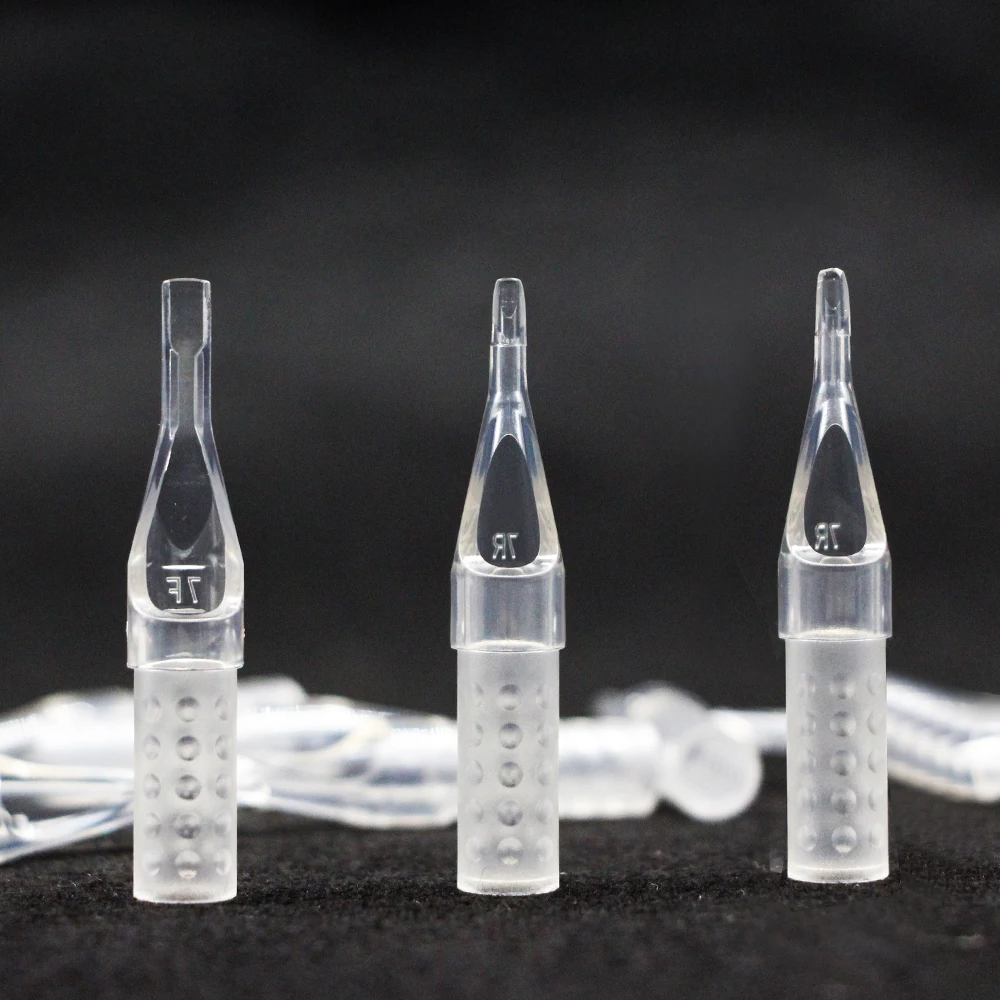 Premium Tattoo Disposable Tips With Sterilization Packaging Work Together With Tattoo Needle And Grips 50pcs Round Flat Diamond